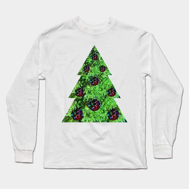 Simple Pine Tree with Lights Long Sleeve T-Shirt by EdenLiving